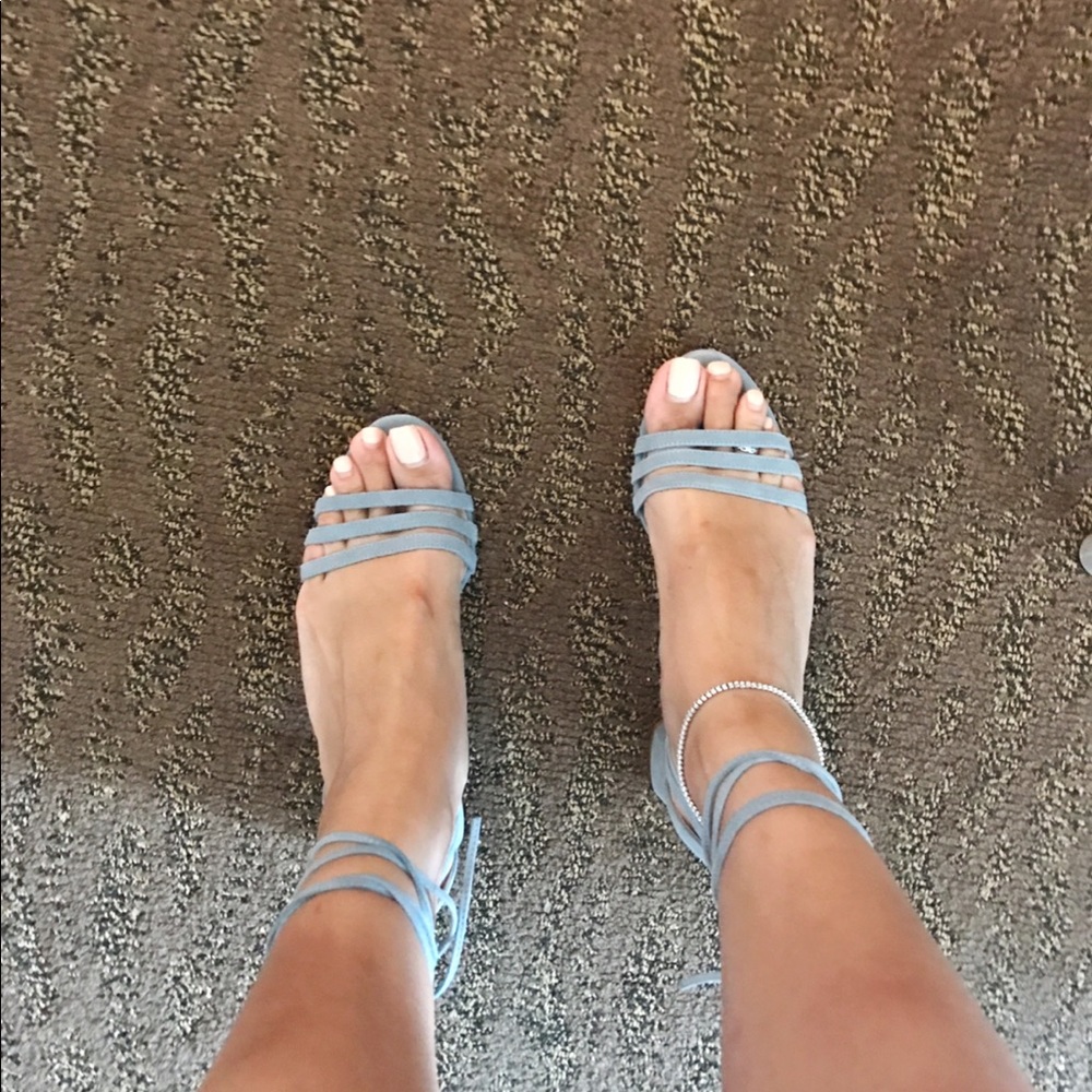 Raye The Label Aida Wrap Sandals in Light Blue